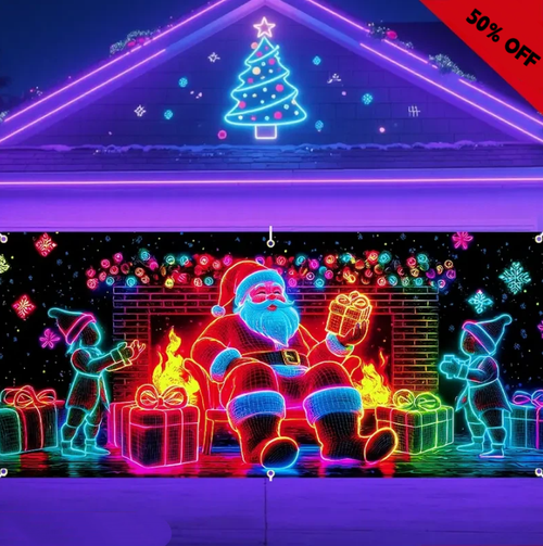 Christmas garage door cover🔥Size: 71*157in