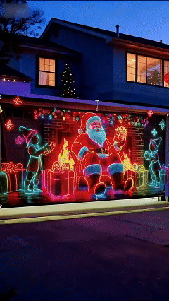 Christmas garage door cover🔥Size: 71*157in