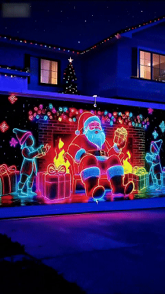 Christmas garage door cover🔥Size: 71*157in